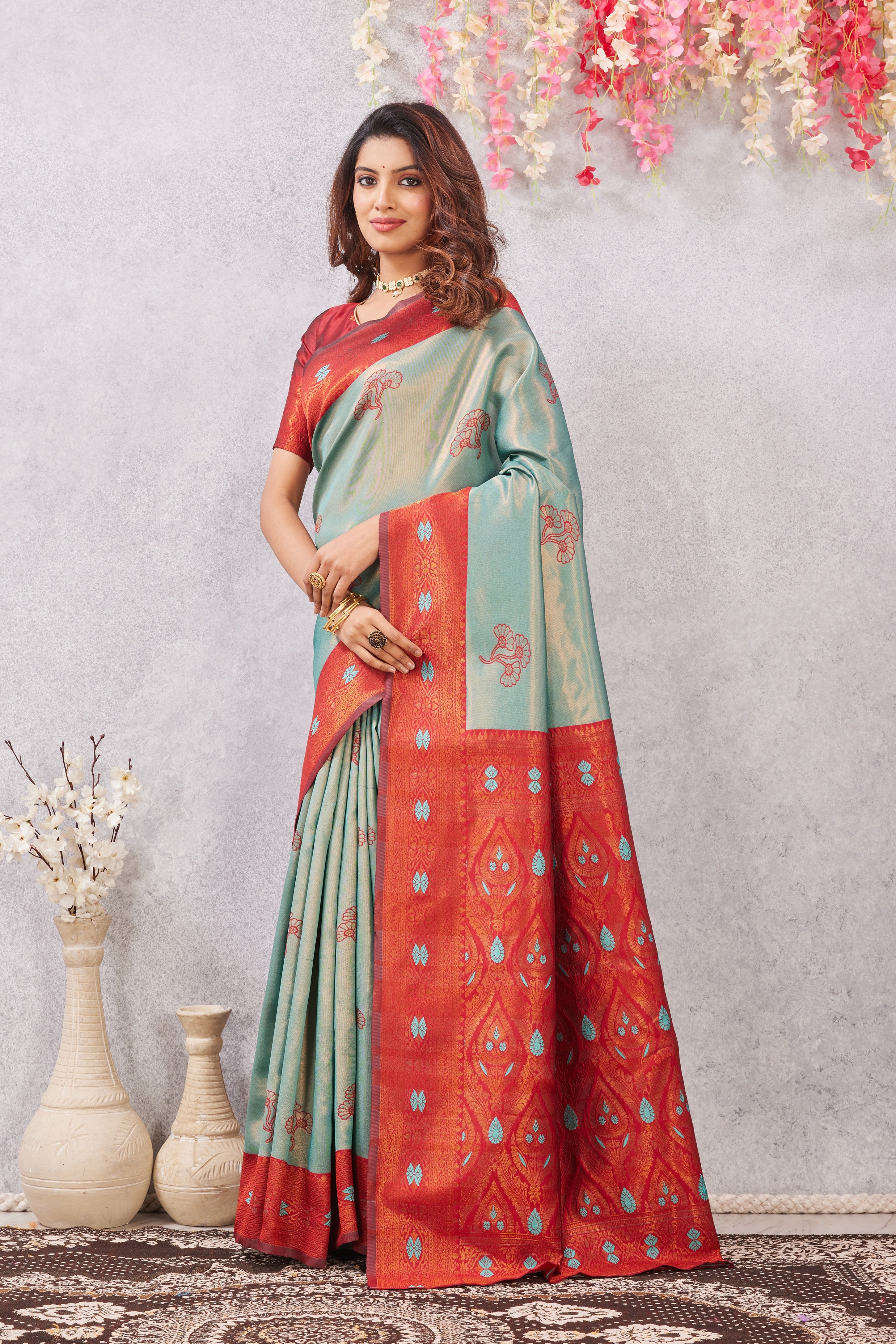 Red Rama Banarasi Silk Saree with Rich Pallu & Elegant Jacquard Jari Work