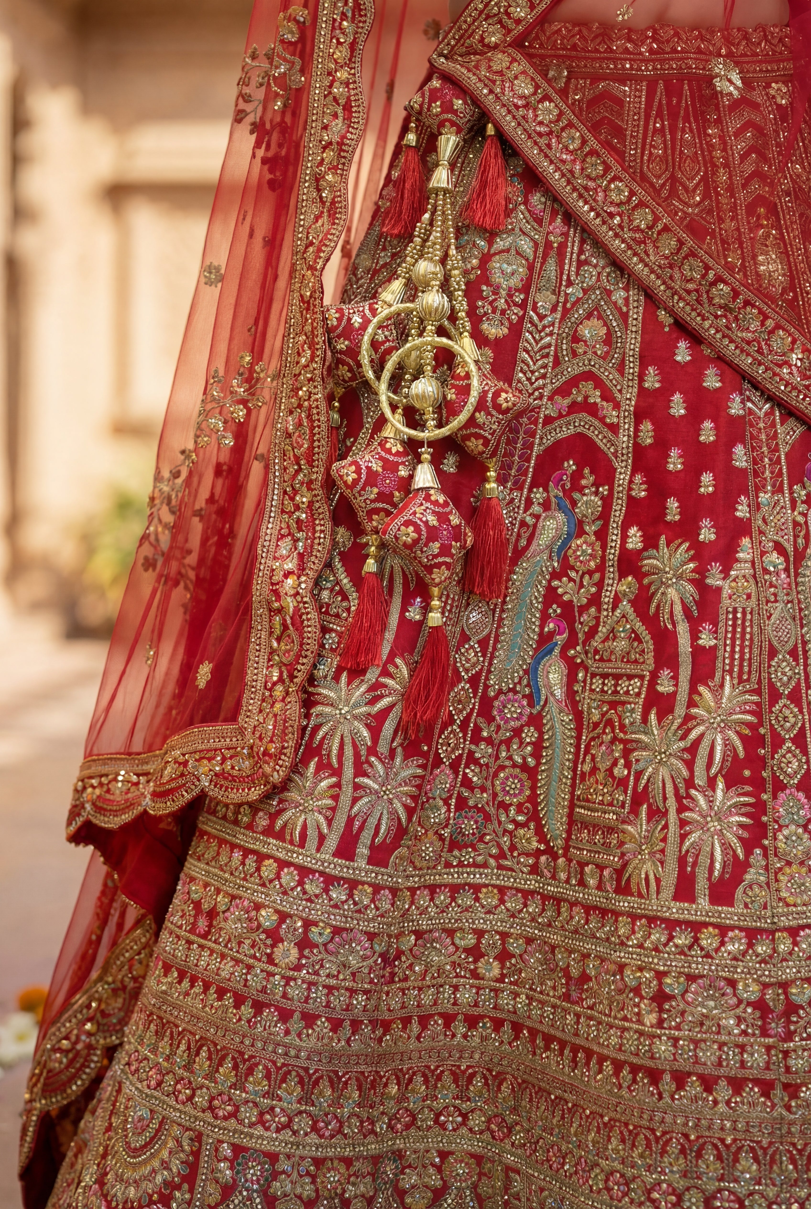 Red Silk Lehenga Choli With Heavy Embroidery With Sequins Work