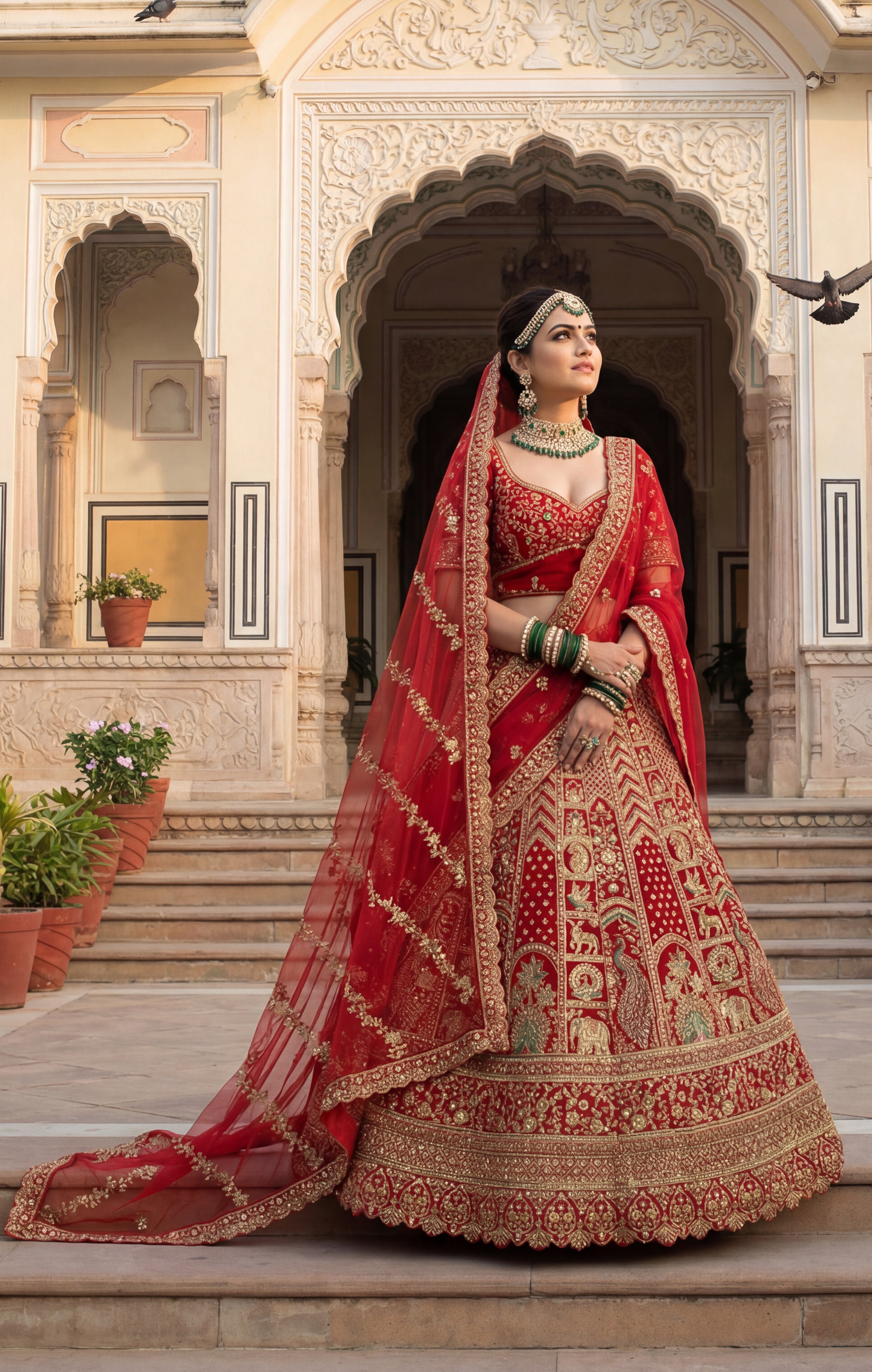 Red Silk Lehenga Choli With Heavy Embroidery With Sequins Work