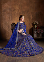 Royal Blue Lehenga Choli With Zari And Sequins Heavy Embroidery Work