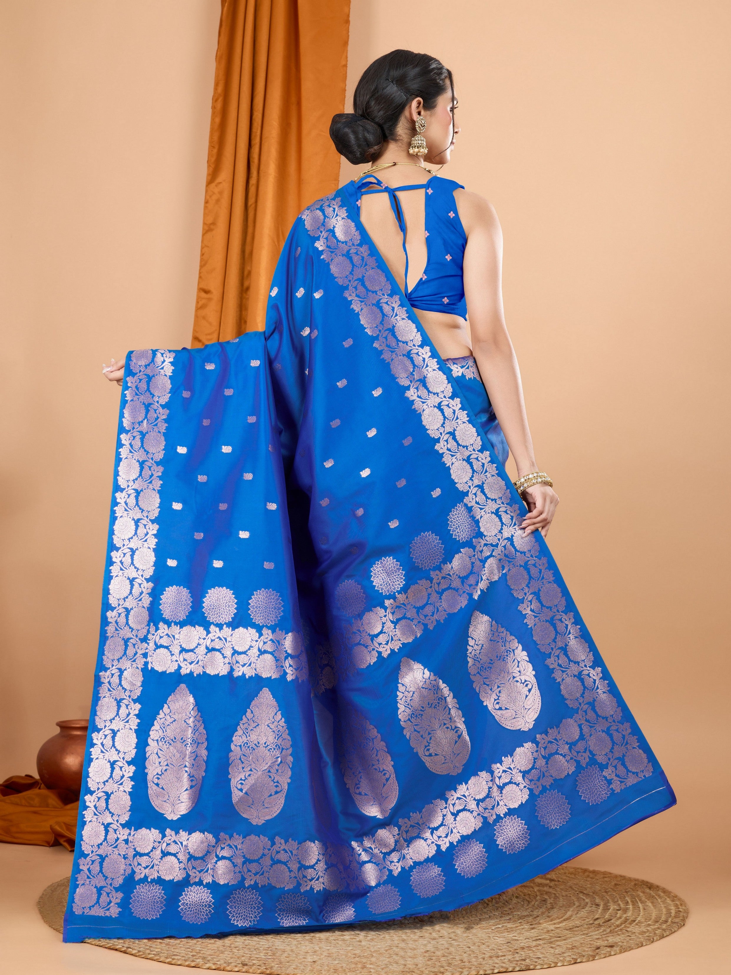 Royal Blue Rich Woven Jari Designer Banarasi Silk Saree
