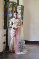 Sea Green Beautiful Muga Cotton Summer Special Festive Saree