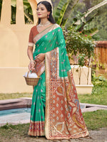 Sea Green Color Classic Silk Saree