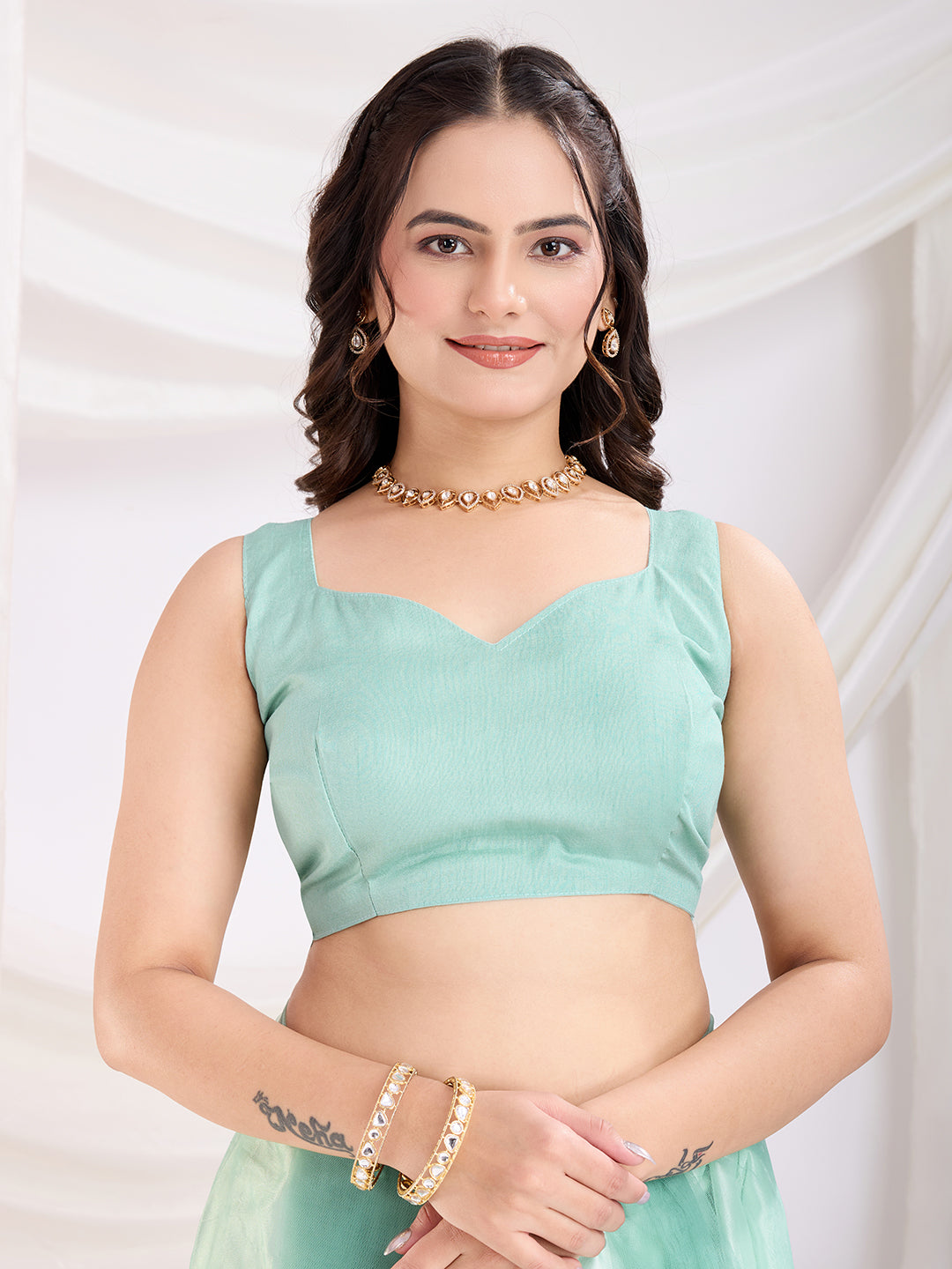 Sea Green Soft Net Designer Thread Embroidery Work Girlie Partywear Saree