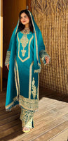 Sky Blue Heavy Designer Suit With Heavy Embroidery Work