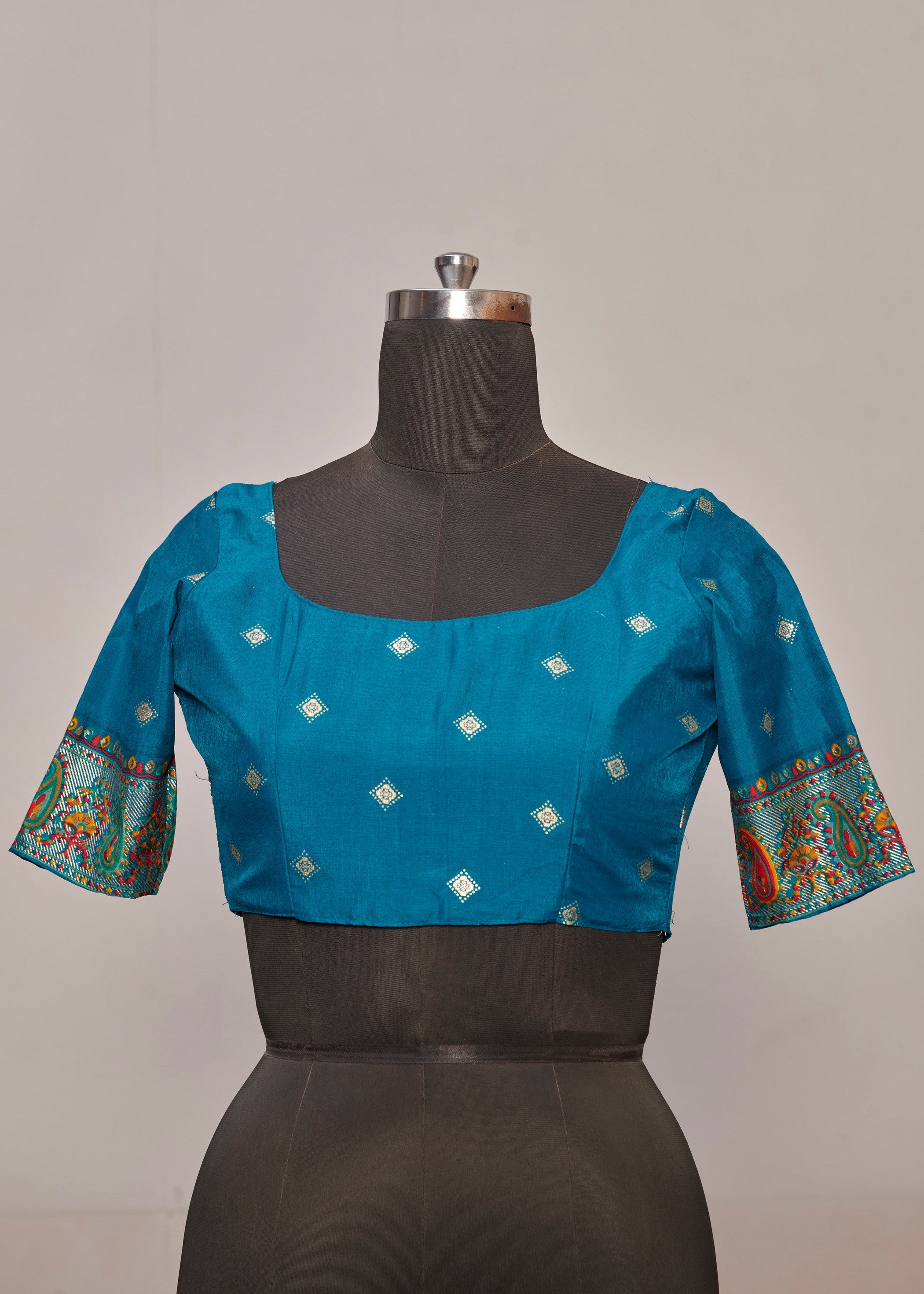 Teal Blue Velvet Tussar Silk Woven Designer With Floral Printed Ethnic Wedding Wear Saree