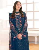 Teal Heavy Designer Suit With Heavy Embroidery Work