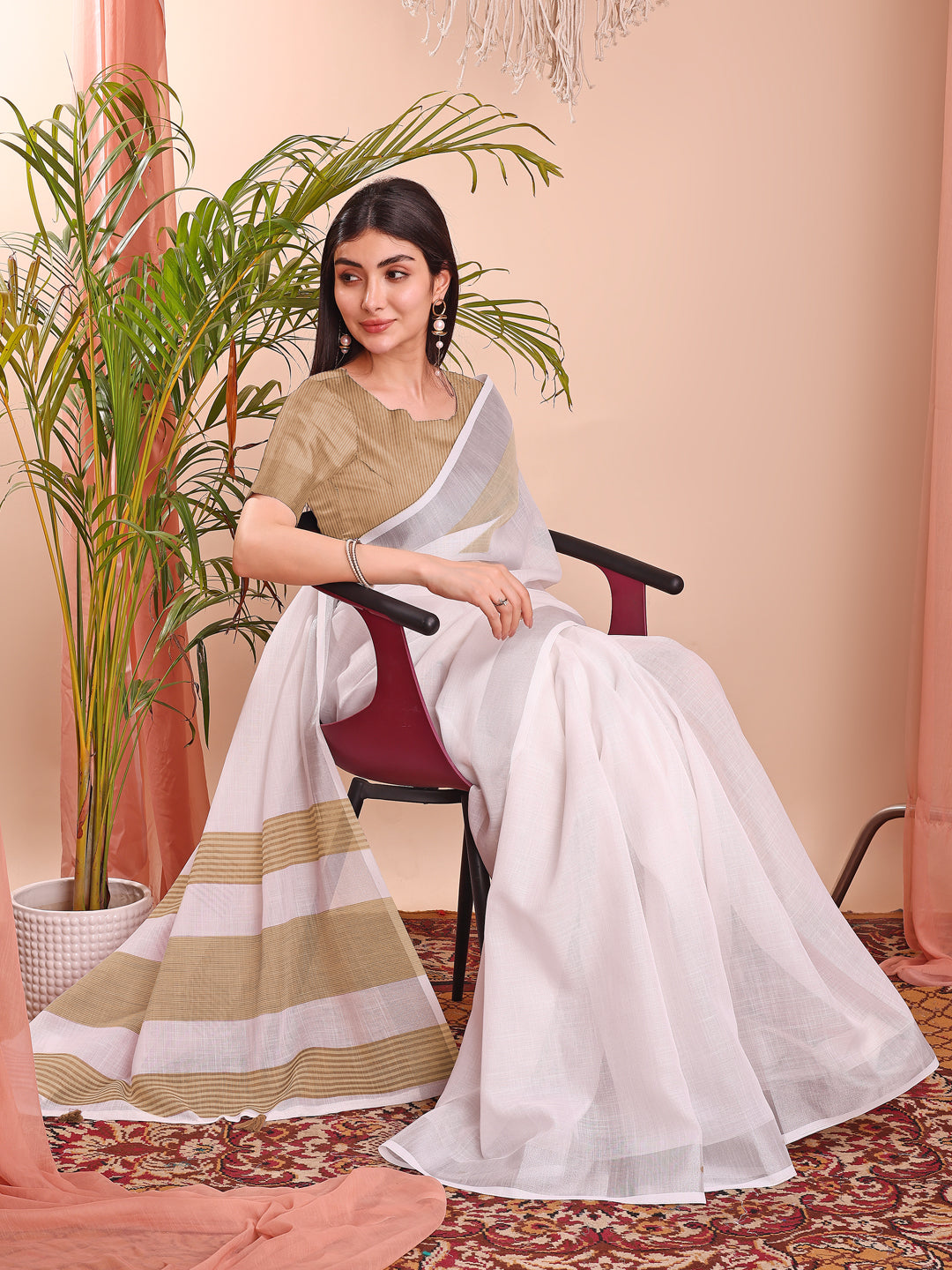 White Beautiful Summer Special Sophisticated Ethnic Saree