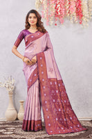 Wine Purple Banarasi Silk Saree with Rich Pallu & Elegant Jacquard Jari Work