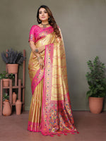 Woven Heavy Designer Banarasi Tissue Silk Yellow Ethnic Ceremonial Saree