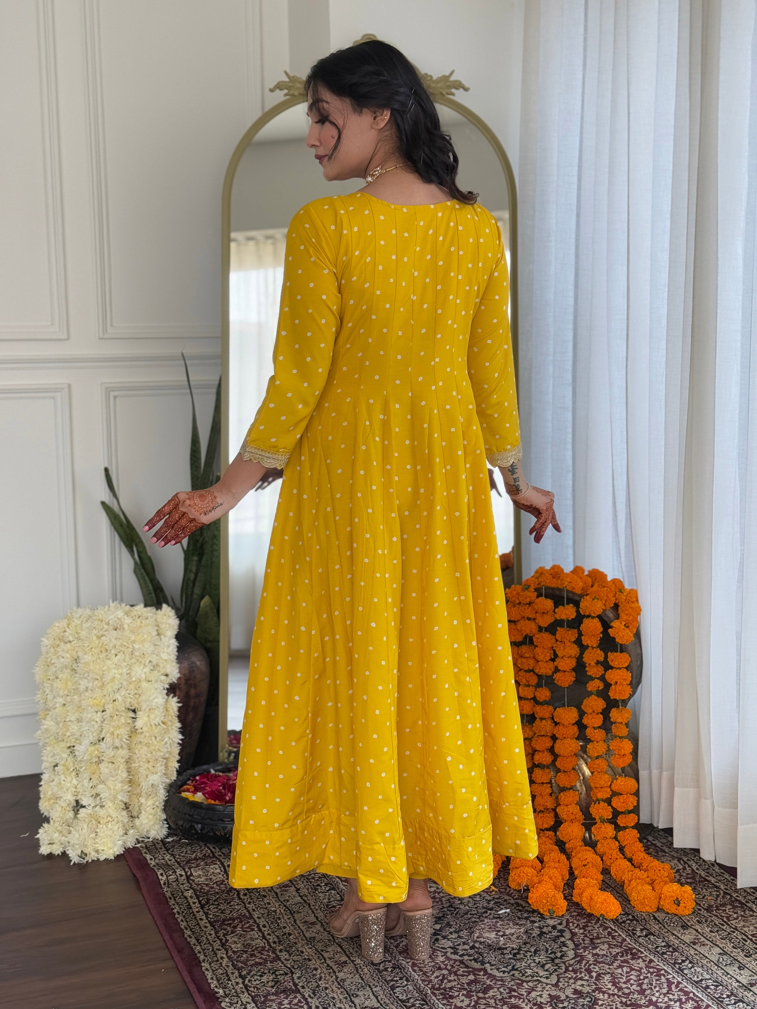 Yellow Art Silk Elegant Kurta Pant Set With Embroidery Work