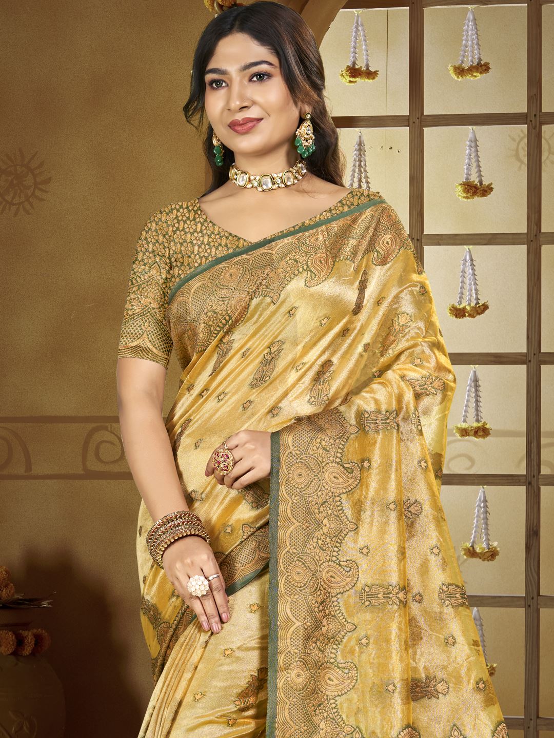 Yellow Color Festive Wear Silk Saree