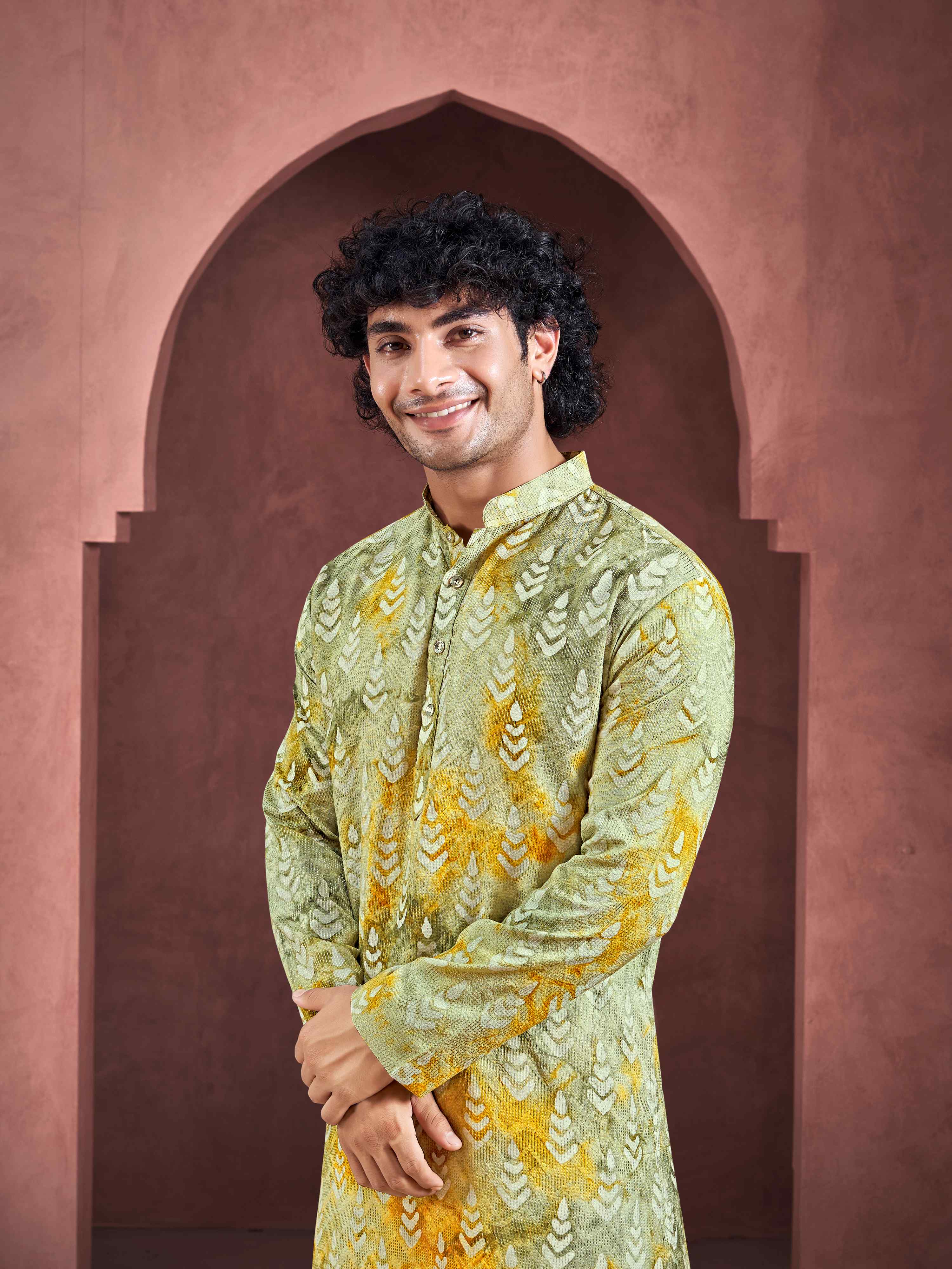 Yellow Color Stylish Kurta Payjama for Men – Bright and Trendy Choice