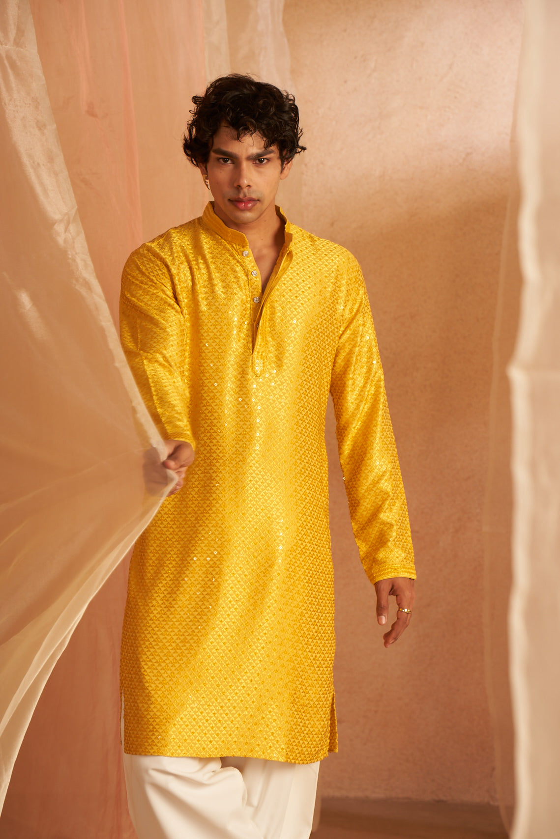 Yellow Color Viscose Kurta Payjama with Elegant Chikankari Embroidery – Perfect for Festive Occasions