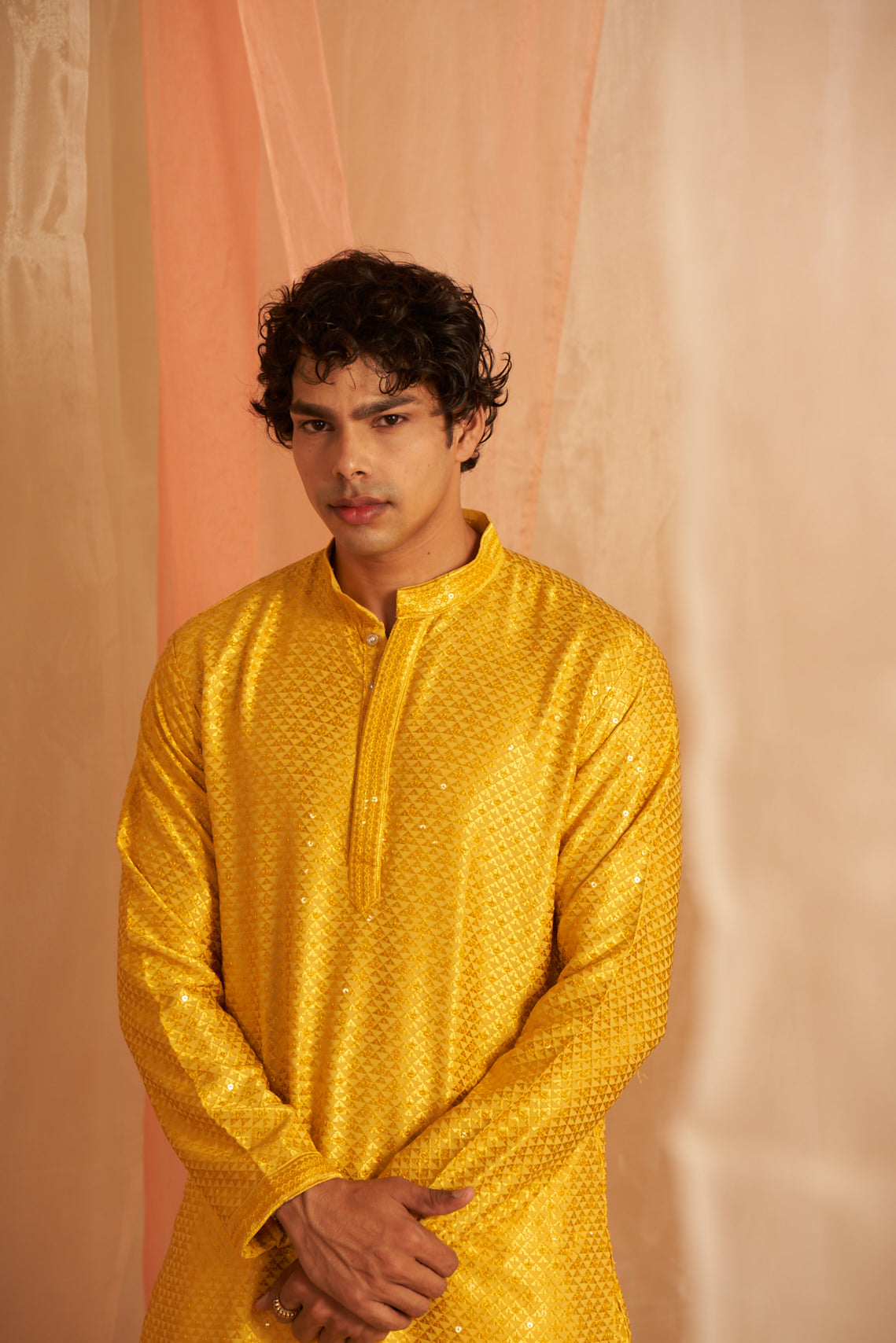 Yellow Color Viscose Kurta Payjama with Elegant Chikankari Embroidery – Perfect for Festive Occasions