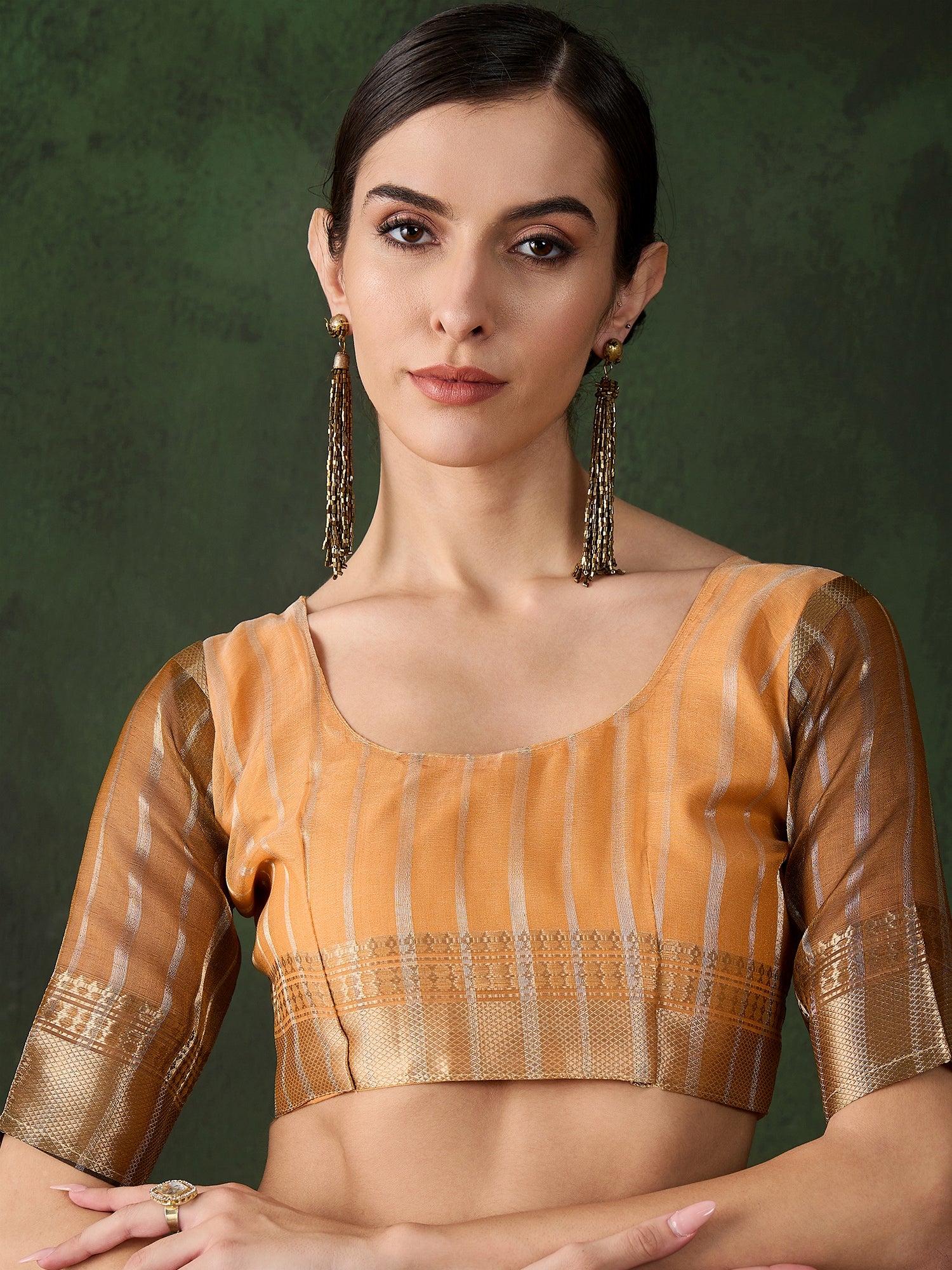 Yellow Khadi Organza Fabric Beautiful Woven Jacquard Designer Saree