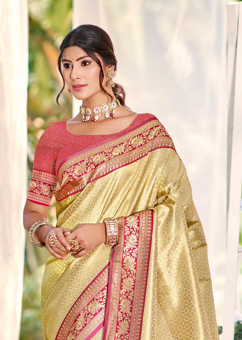 Yellow Multi Color Kanjivaram Silk Saree With Sophisticated Touch and Subtle Elegance