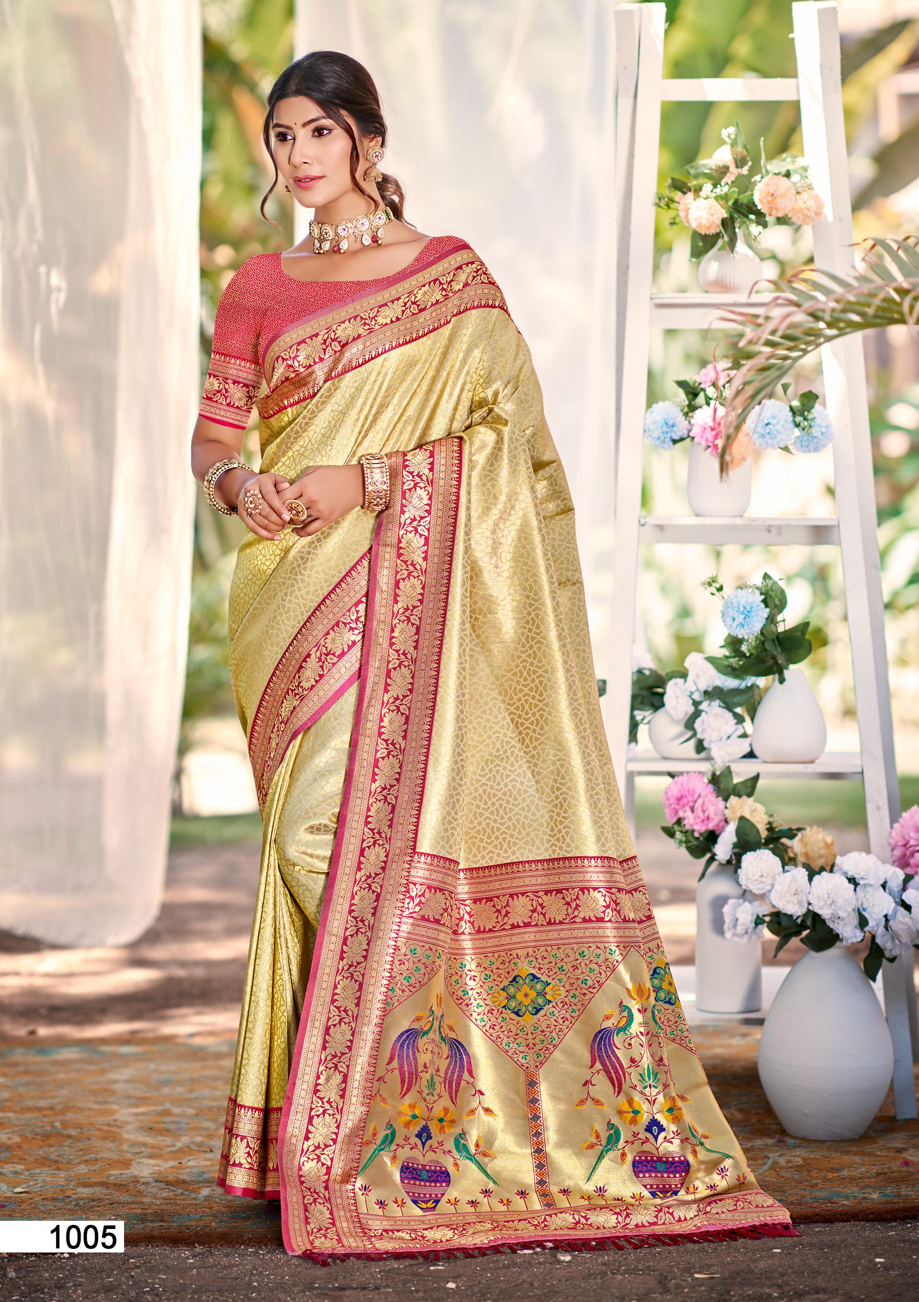 Yellow Multi Color Kanjivaram Silk Saree With Sophisticated Touch and Subtle Elegance