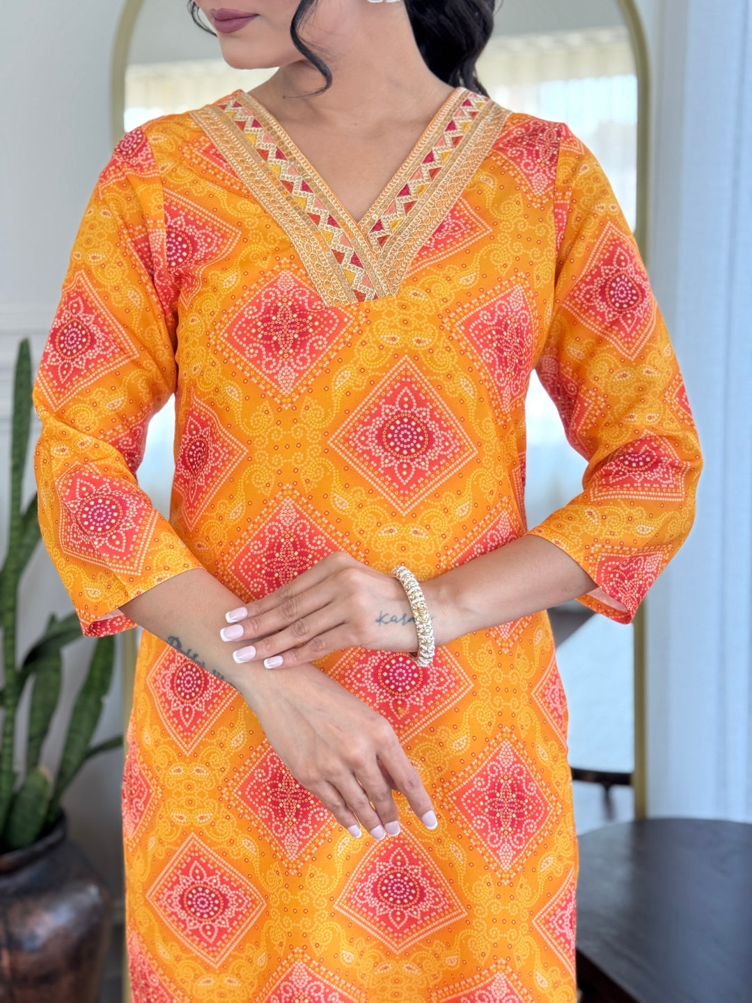 Yellow Rayon Elegant Kurta Pant Set With Print