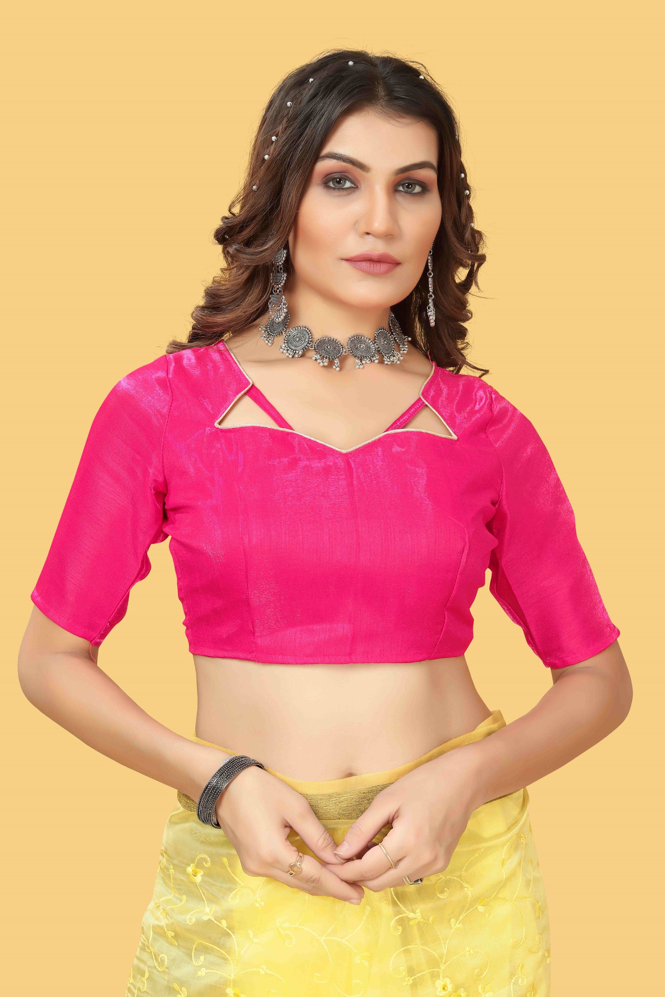 Yellow Woven Patta Organza Silk Saree With Embroidery And Stone Work